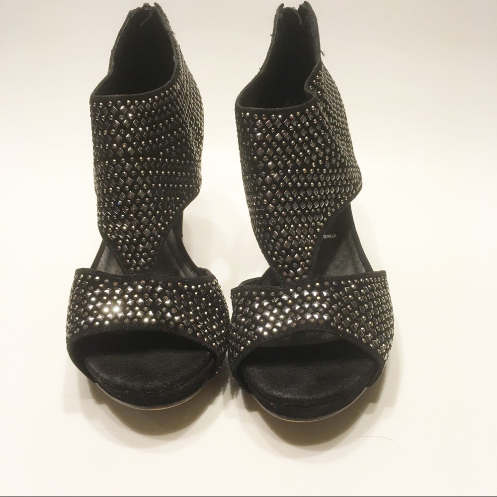 Jeffrey Campbell Rally Black Suede Studded Heels - Picture 2 of 8